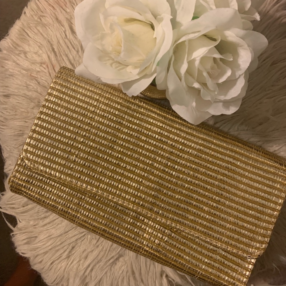 H&M gold clutch